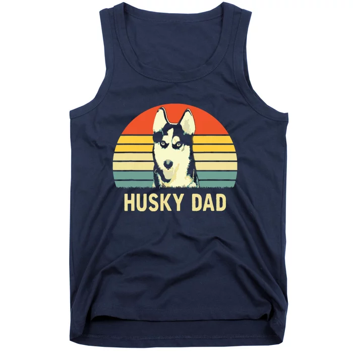 Men Vintage Husky Dad Fathers Day Gifts For Dog Lover Tank Top