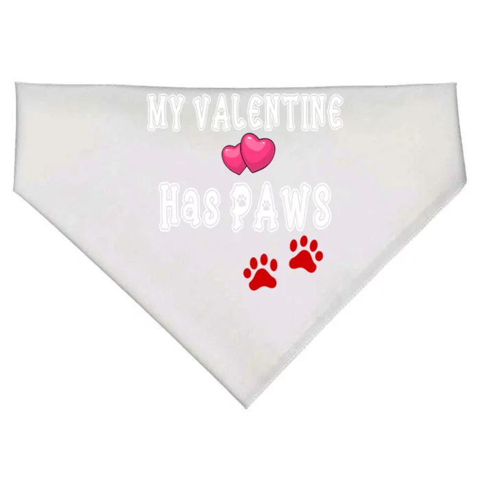 My Valentine Has Paws Dog Mom Dad Valentine's Day Gift USA-Made Doggie Bandana