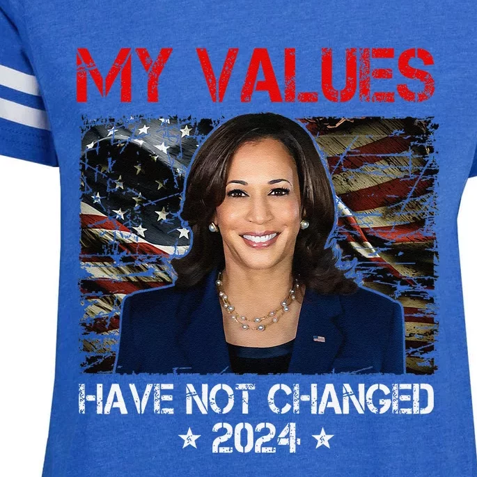 My Values Have Not Changed Kamala Harris 2024 President Enza Ladies Jersey Football T-Shirt