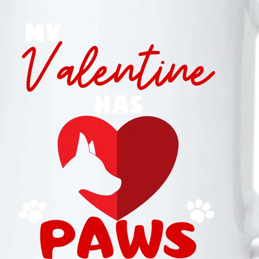 My Valentine Has Paws Dog Lover Valentines Day Gift Black Color Changing Mug