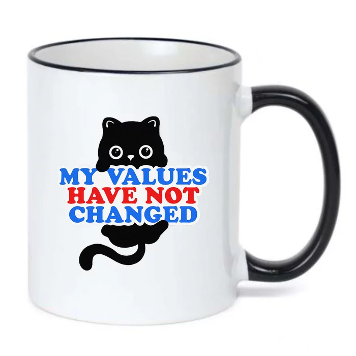 My Values Have Not Changed Funny Kamala Harris Cat Black Color Changing Mug