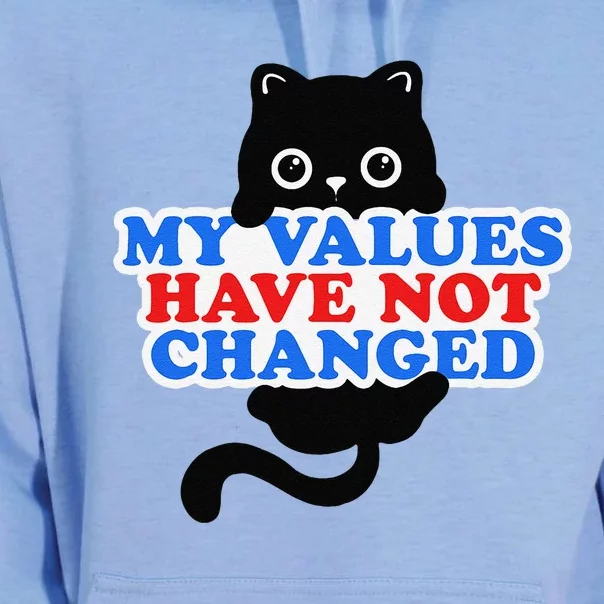 My Values Have Not Changed Funny Kamala Harris Cat Unisex Surf Hoodie