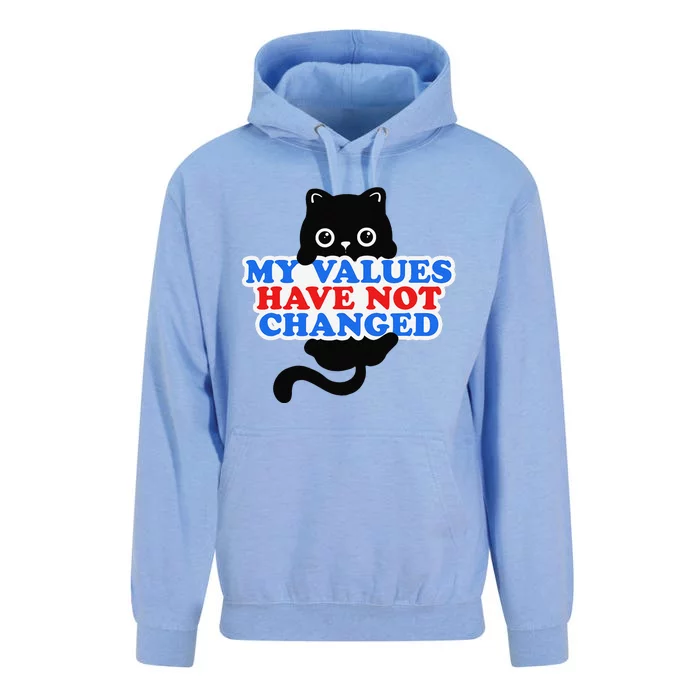 My Values Have Not Changed Funny Kamala Harris Cat Unisex Surf Hoodie