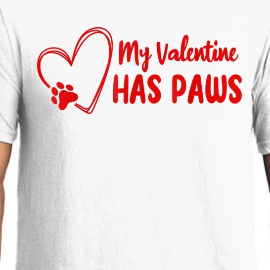 My Valentine Has Paws Funny Cat Dog Lover Pet Paws Heart Pajama Set