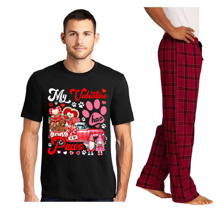 My Valentine Has Paws Couple Poodles On Pickup Gnomes Great Gift Pajama Set