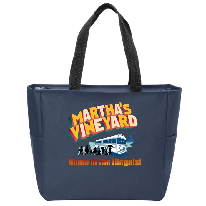 Martha's Vineyard Home Of The Illegals Funny Zip Tote Bag