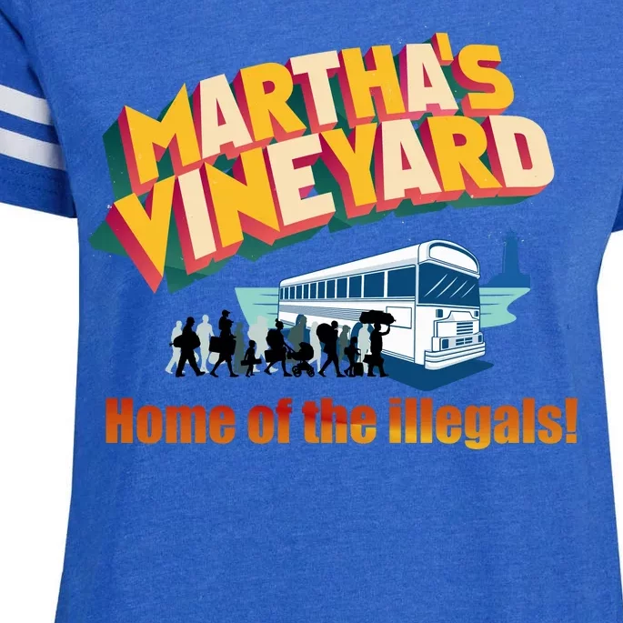 Martha's Vineyard Home Of The Illegals Funny Enza Ladies Jersey Football T-Shirt