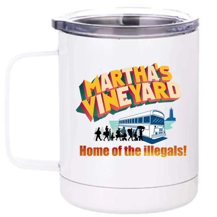 Martha's Vineyard Home Of The Illegals Funny Front & Back 12oz Stainless Steel Tumbler Cup