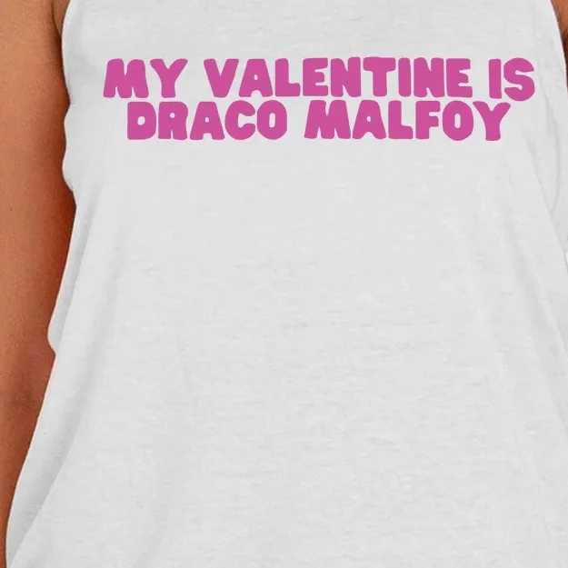 My Valentine Is Draco Malfoy Women's Knotted Racerback Tank