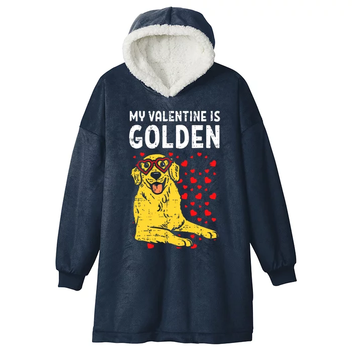 My Valentine Is Golden Hooded Wearable Blanket