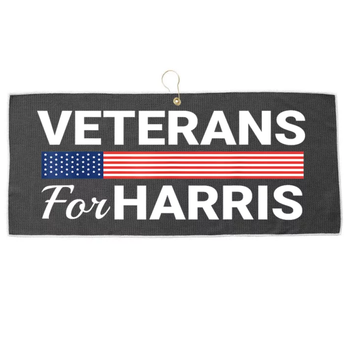 Military Vets Kamala Harris Us Flag Veterans For Harris 2024 Gift Large Microfiber Waffle Golf Towel