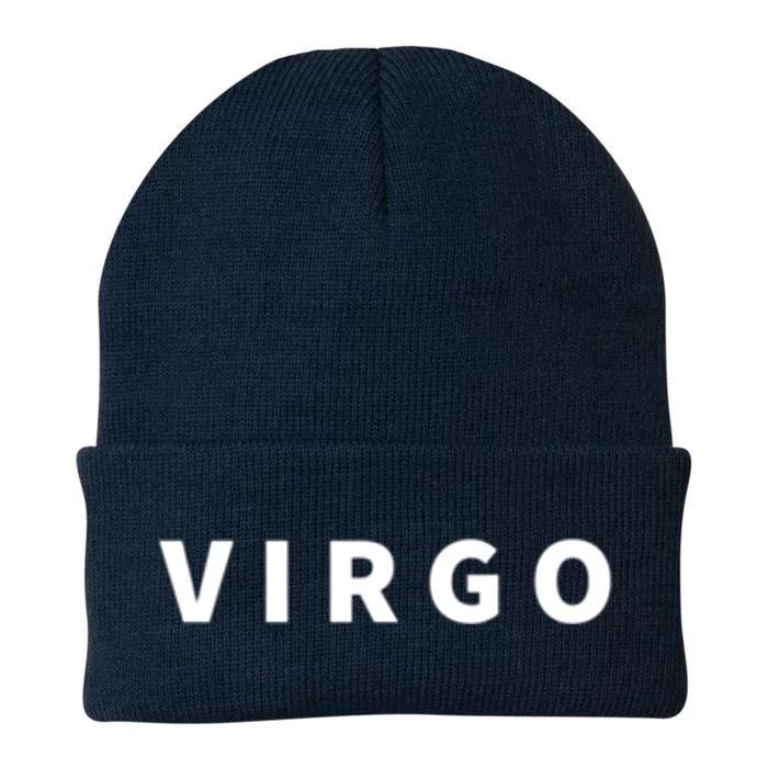 Minimal Virgo Lettering Astrology Zodiac Sign Gift Knit Cap Winter Beanie