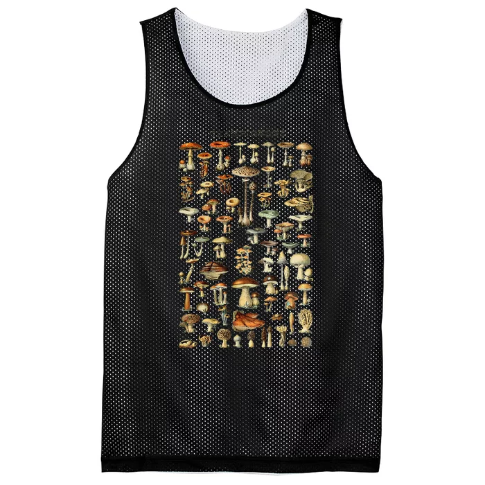 Mushroom  Vintage Mushroom Illustration Morel Hunter Mesh Reversible Basketball Jersey Tank