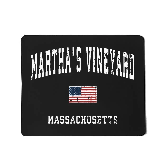 Marthas Vineyard Massachusetts Ma Vintage American Flag Mousepad