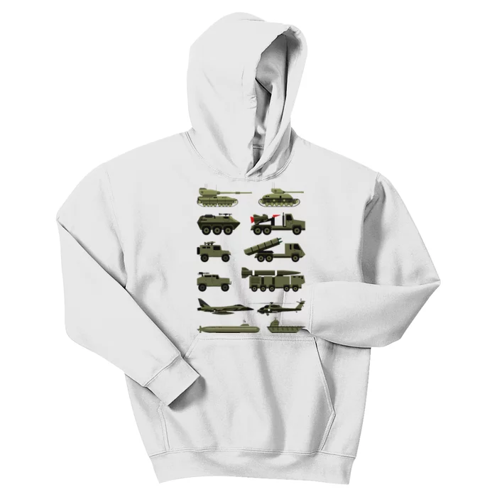 Military Vehicles Military Boy And Girl Tank Lover Kids Hoodie