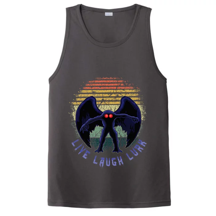 Monster Vintage Moth Man Laugh Live Lurk Halloween Cryptid Performance Tank