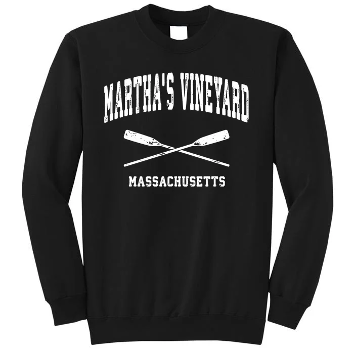 Marthas Vineyard Massachusetts Vintage Crossed Oar Tall Sweatshirt