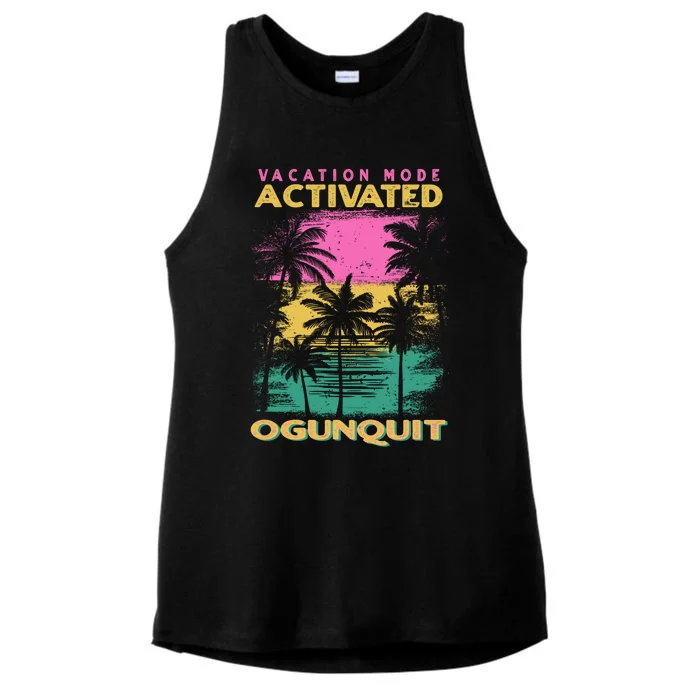 Maine Vacation Mode Activated Ogunquit Gift Ladies Tri-Blend Wicking Tank