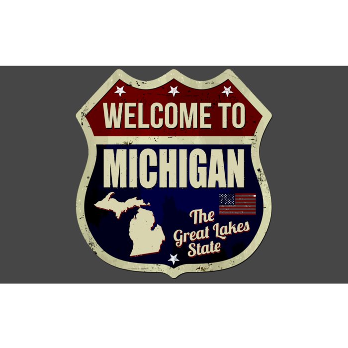 Michigan Vintage Metal Road Sign Logo Bumper Sticker