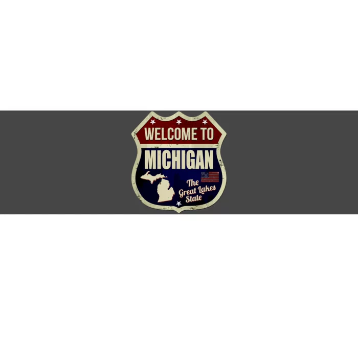 Michigan Vintage Metal Road Sign Logo Bumper Sticker