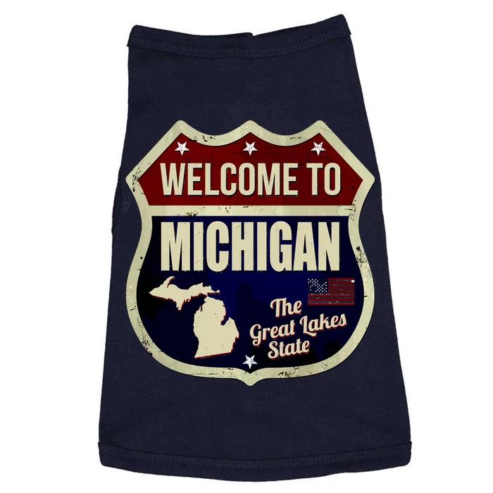 Michigan Vintage Metal Road Sign Logo Doggie Tank