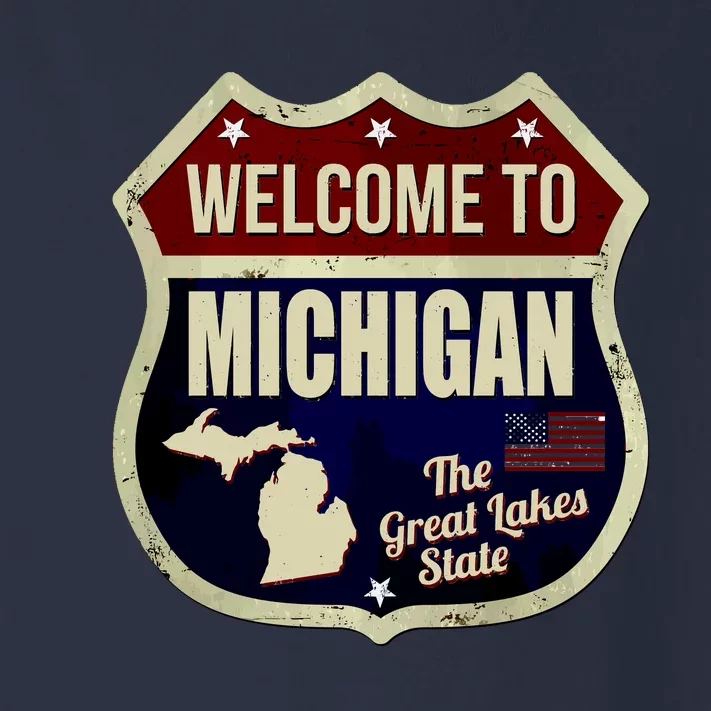 Michigan Vintage Metal Road Sign Logo Toddler Long Sleeve Shirt