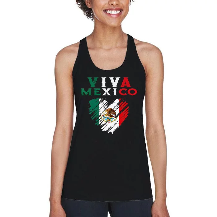 Mexican Viva Mexico Independence Day Flag Kids Women's Racerback Tank