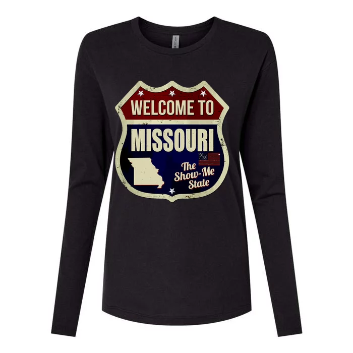 Missouri Vintage Metal Road Sign Logo Womens Cotton Relaxed Long Sleeve T-Shirt