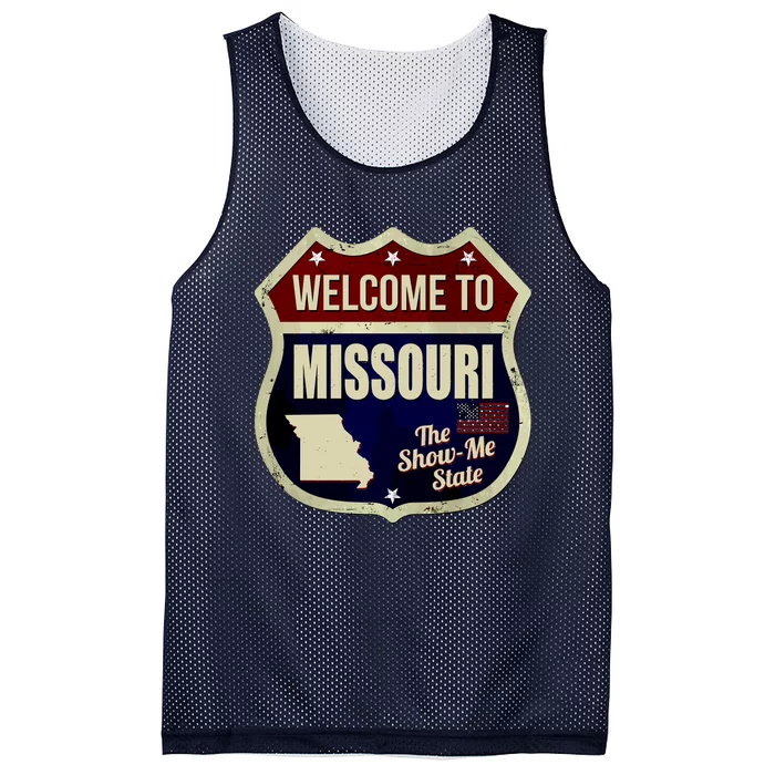 Missouri Vintage Metal Road Sign Logo Mesh Reversible Basketball Jersey Tank