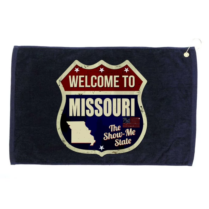 Missouri Vintage Metal Road Sign Logo Grommeted Golf Towel