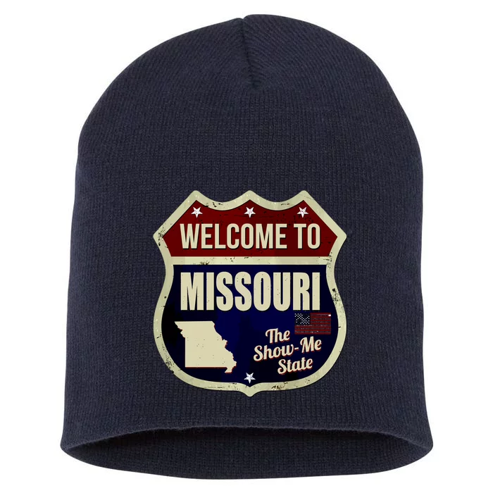 Missouri Vintage Metal Road Sign Logo Short Acrylic Beanie