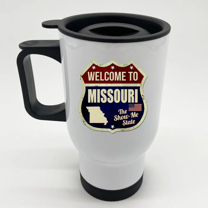 Missouri Vintage Metal Road Sign Logo Front & Back Stainless Steel Travel Mug