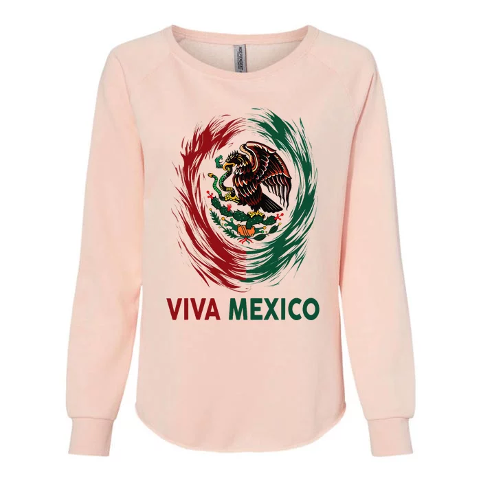 Mexican Viva Mexico Independence Day Flag Womens California Wash Sweatshirt