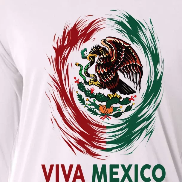 Mexican Viva Mexico Independence Day Flag Cooling Performance Long Sleeve Crew