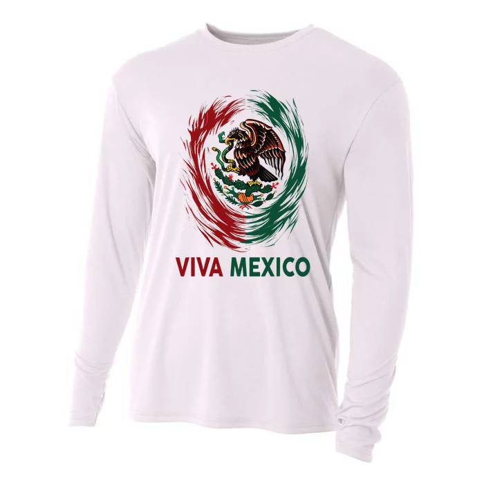 Mexican Viva Mexico Independence Day Flag Cooling Performance Long Sleeve Crew