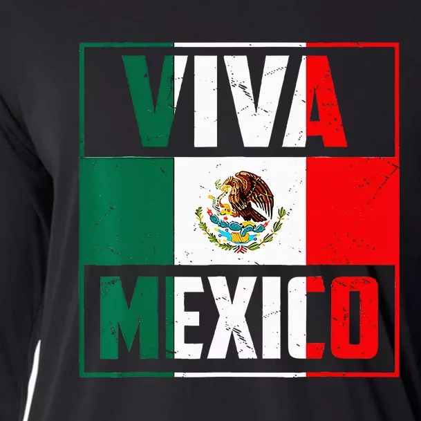 Mexican Viva Mexico Independence Day Flag Cooling Performance Long Sleeve Crew