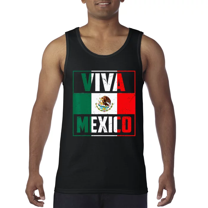 Mexican Viva Mexico Independence Day Flag Tank Top