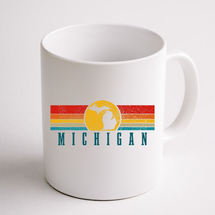 Michigan Vintage Map Roots Pride Retro Front & Back Coffee Mug