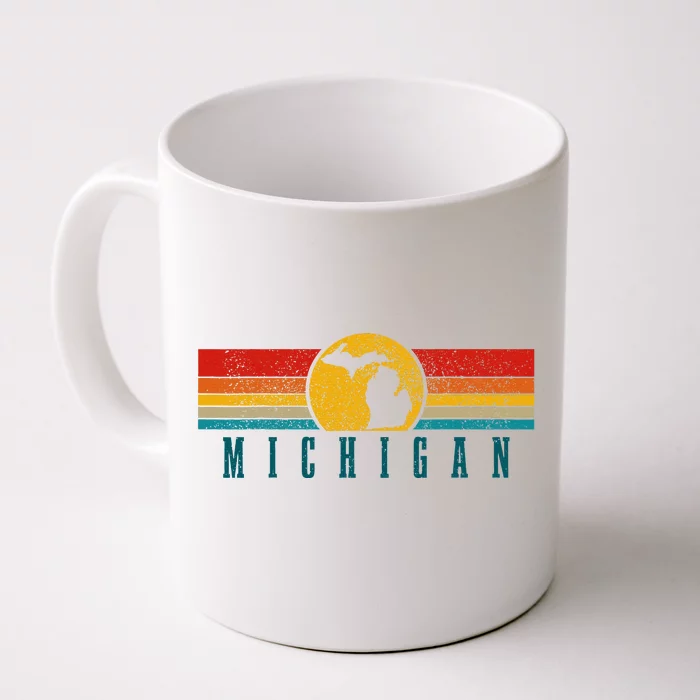 Michigan Vintage Map Roots Pride Retro Front & Back Coffee Mug