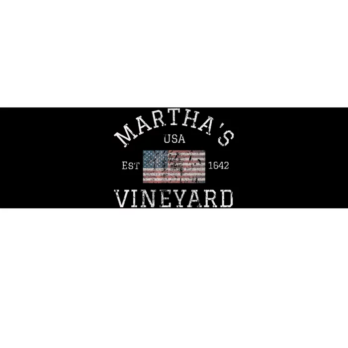 MarthaS Vineyard Massachusetts American Flag Usa Vintage Bumper Sticker