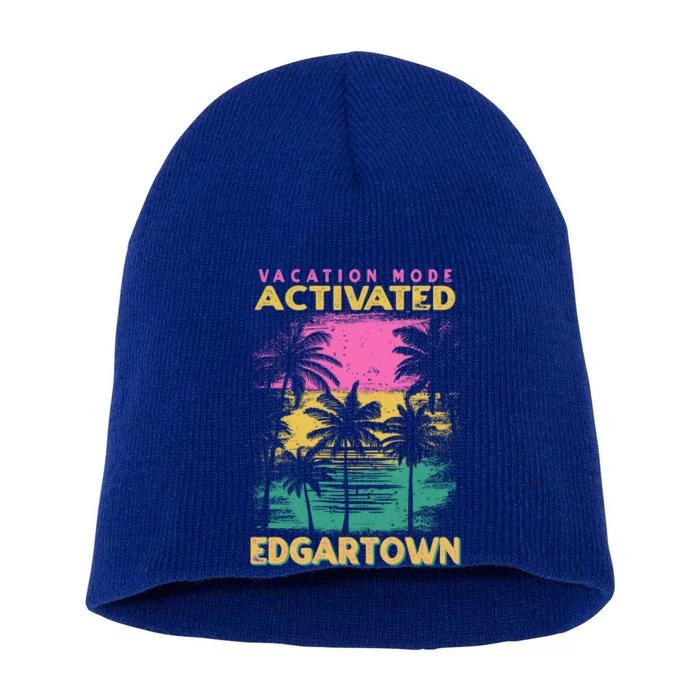 Massachusetts Vacation Mode Activated Edgartown Gift Short Acrylic Beanie