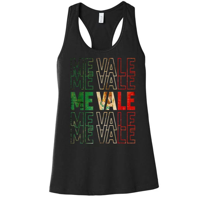 Me Vale Mexican Flag SPANISH SLANG Women's Racerback Tank