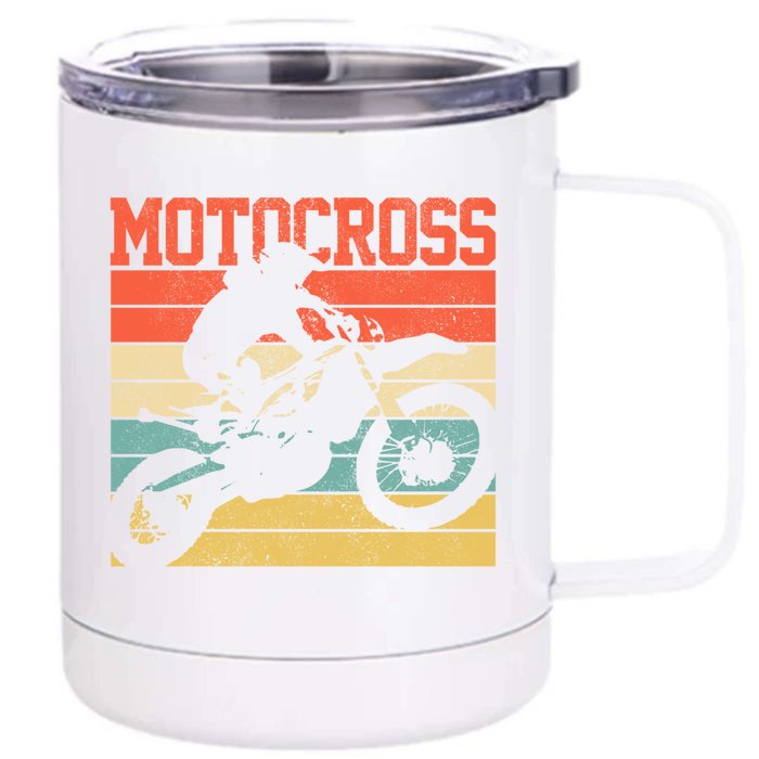 Motocross Vintage Mx Dirt Bike Motorcycle Enduro Biker Gift Cool Gift Front & Back 12oz Stainless Steel Tumbler Cup