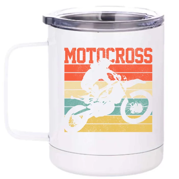 Motocross Vintage Mx Dirt Bike Motorcycle Enduro Biker Gift Cool Gift Front & Back 12oz Stainless Steel Tumbler Cup