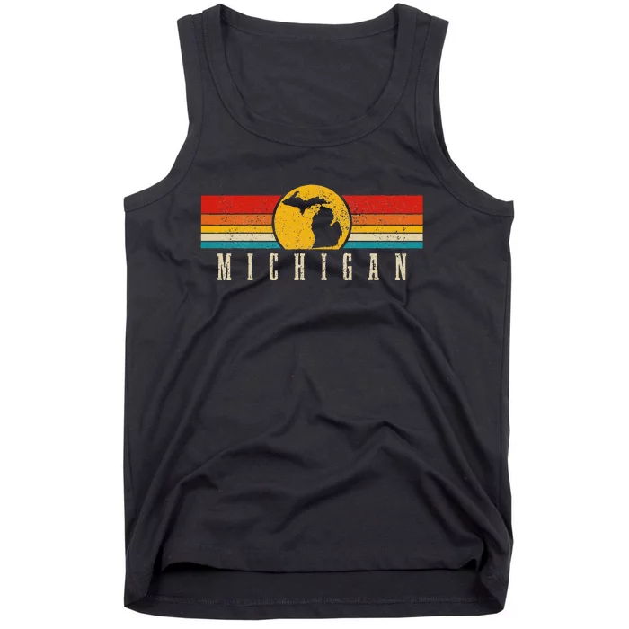 Michigan Vintage Map Roots Pride Retro Tank Top