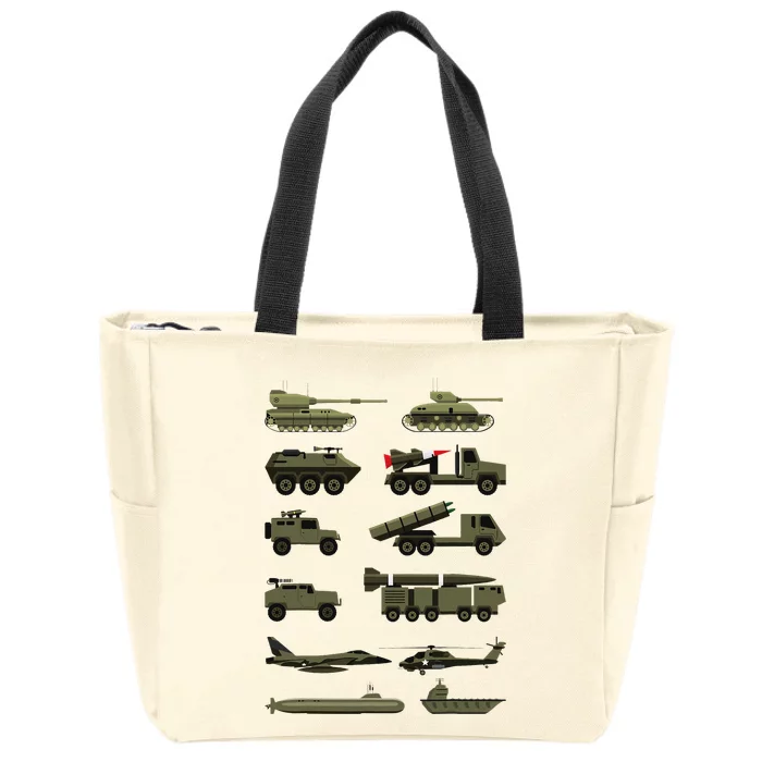 Military Vehicles Military Boy And Girl Tank Lover Zip Tote Bag