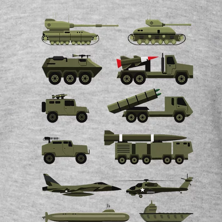 Military Vehicles Military Boy And Girl Tank Lover Toddler Sweatshirt