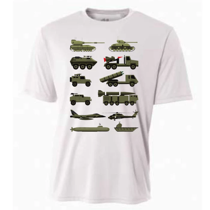 Military Vehicles Military Boy And Girl Tank Lover Cooling Performance Crew T-Shirt