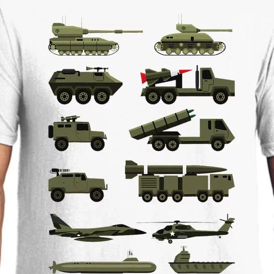 Military Vehicles Military Boy And Girl Tank Lover Pajama Set