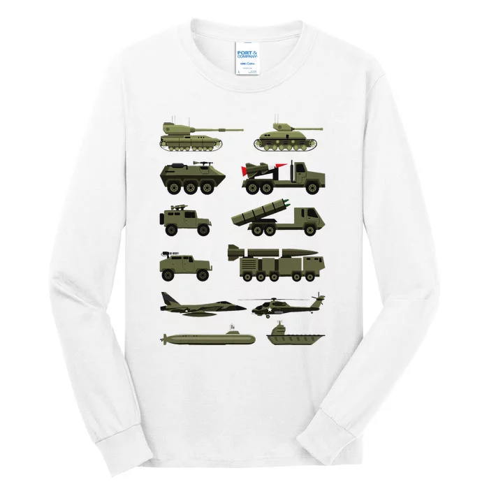 Military Vehicles Military Boy And Girl Tank Lover Tall Long Sleeve T-Shirt